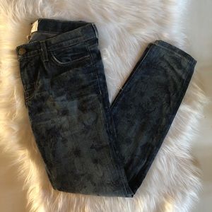 Current Elliot Stiletto Skinny Jeans Burnt Floral